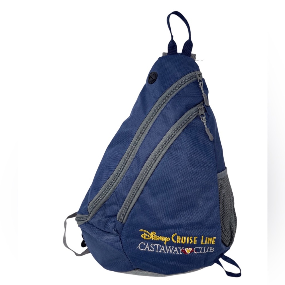 Disney Cruise Line Castaway Club Sling Shoulder blue/grey embroidered Backpack